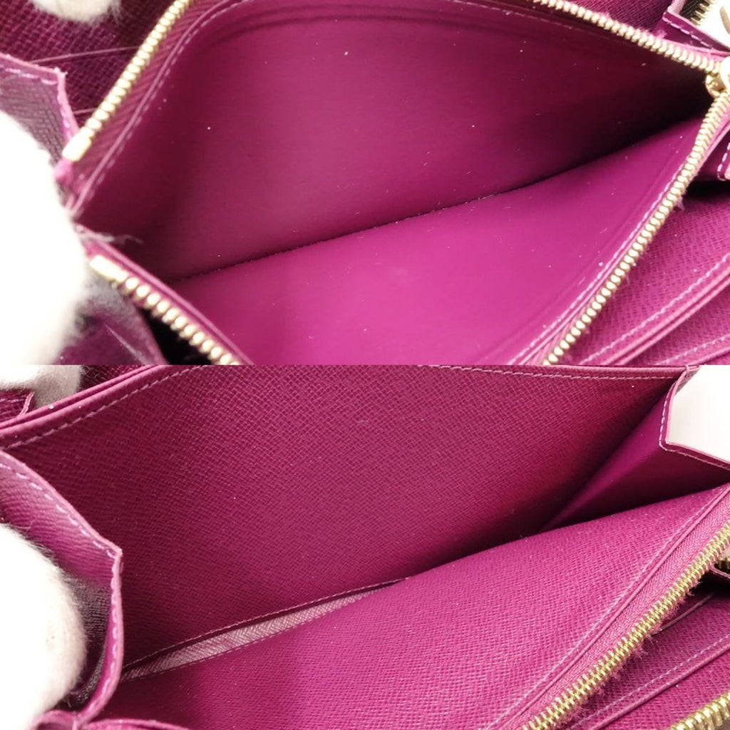 Louis Vuitton Brown Magenta Canvas Long Wallet (Bi-Fold) (Pre-Owned)