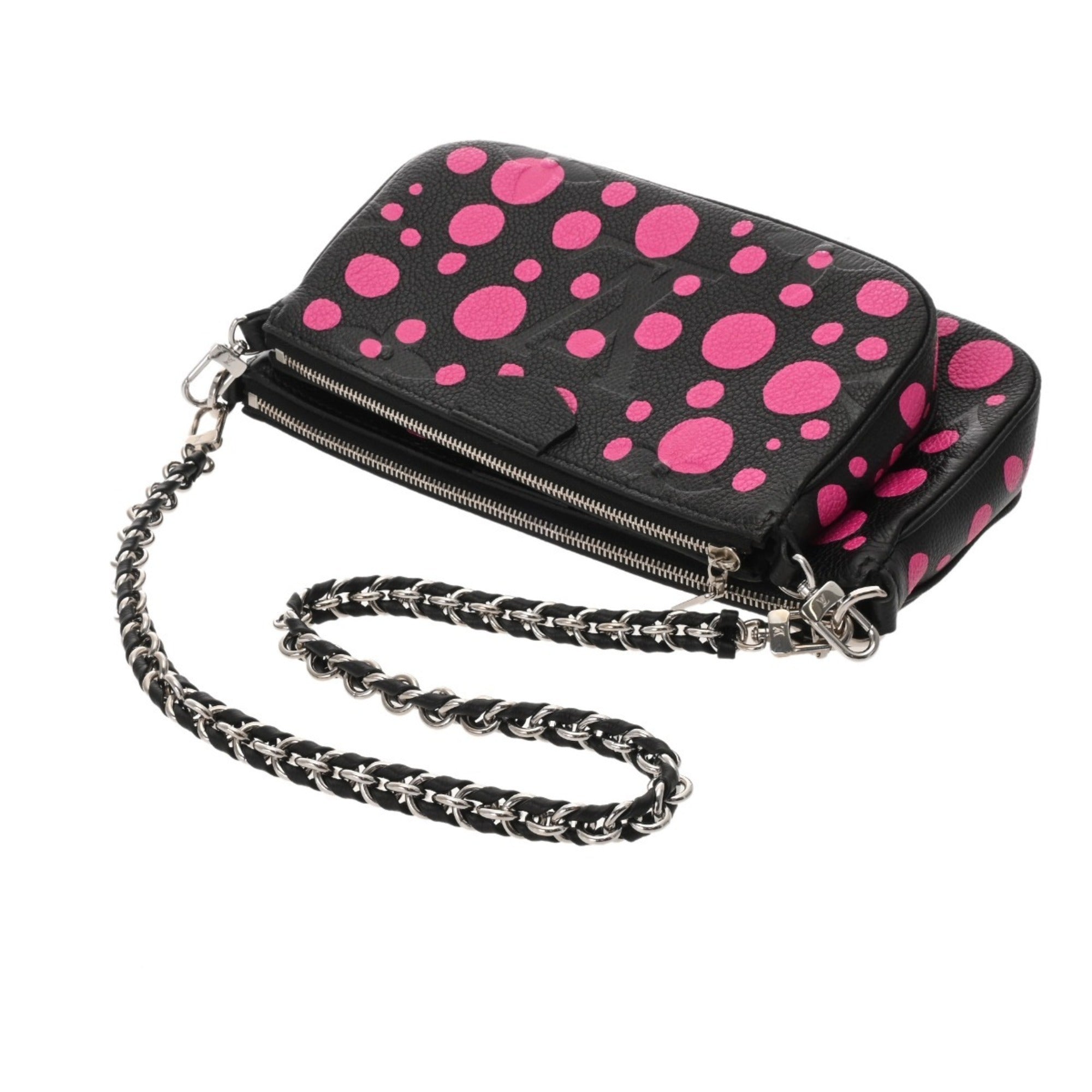 Louis Vuitton Noir Pink Leather Pochette Pouch Shoulder Bag (Pre-Owned)