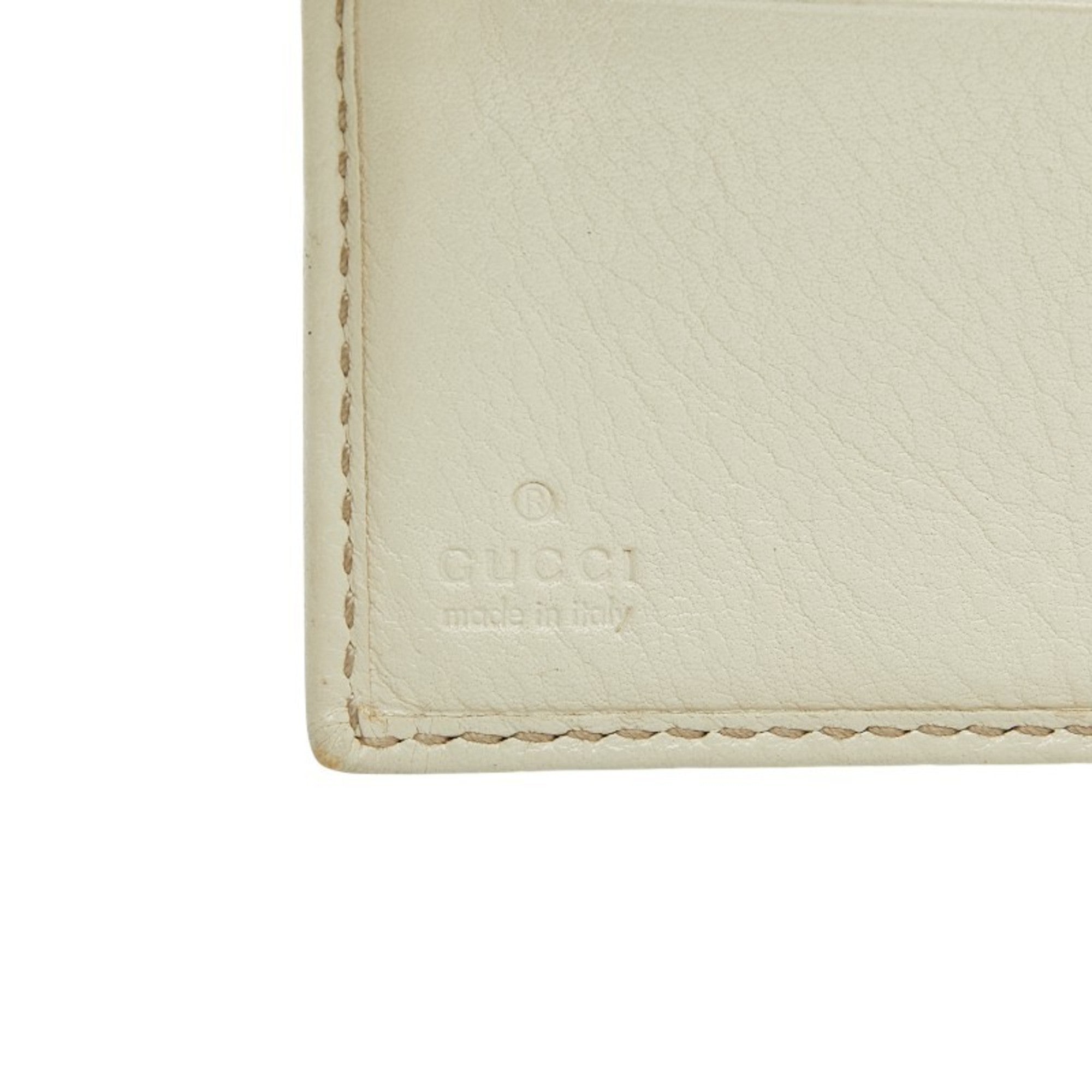 Gucci Beige Ivory Canvas Leather Wallet (Bi-Fold) (Pre-Owned)