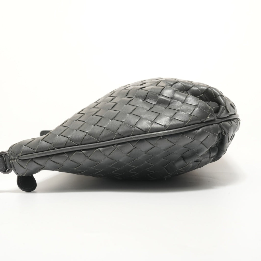 Bottega Veneta Intrecciato Gray Intrecciato Shoulder Bag (Pre-Owned)