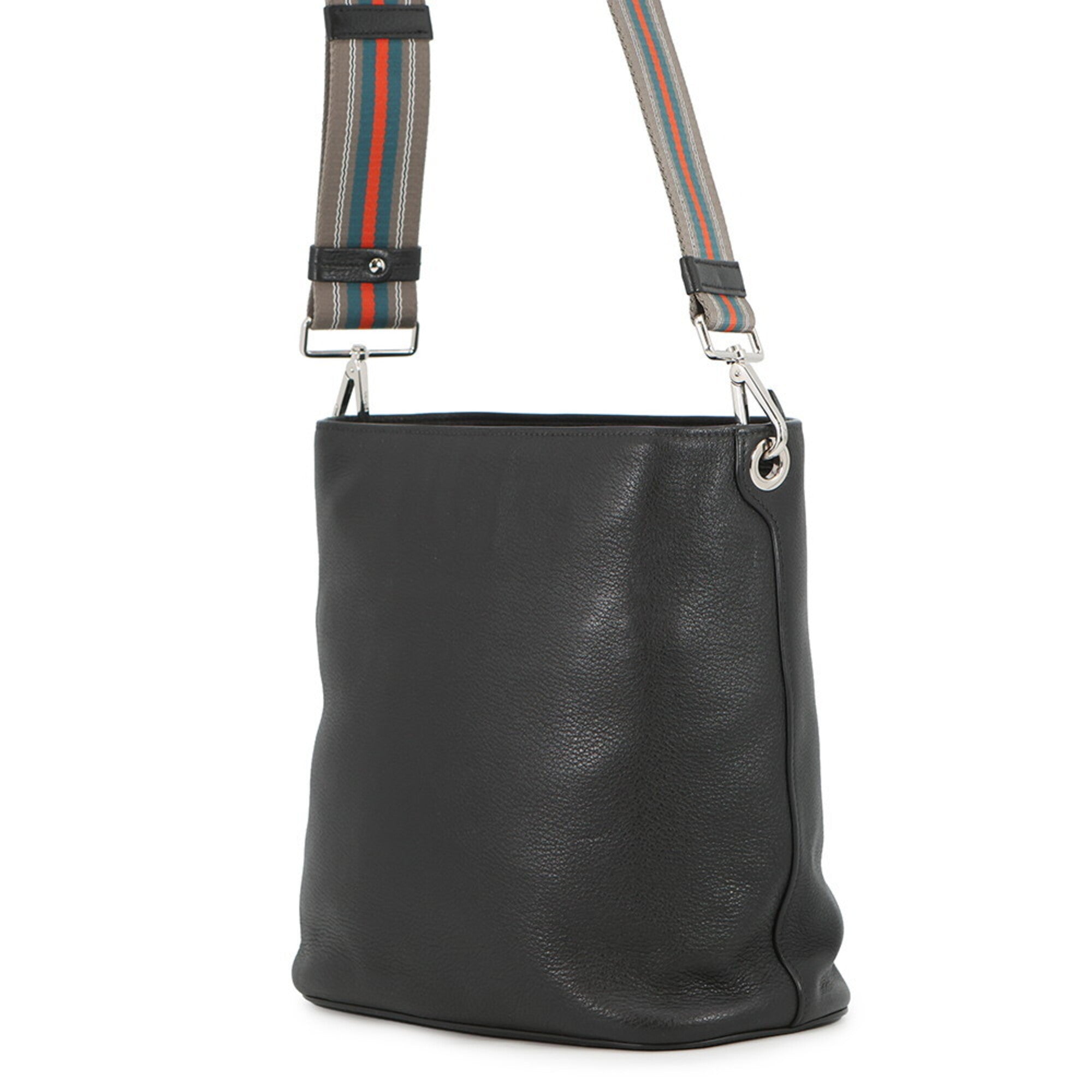 Prada Black Leather Handbag Shoulder Bag (Pre-Owned)