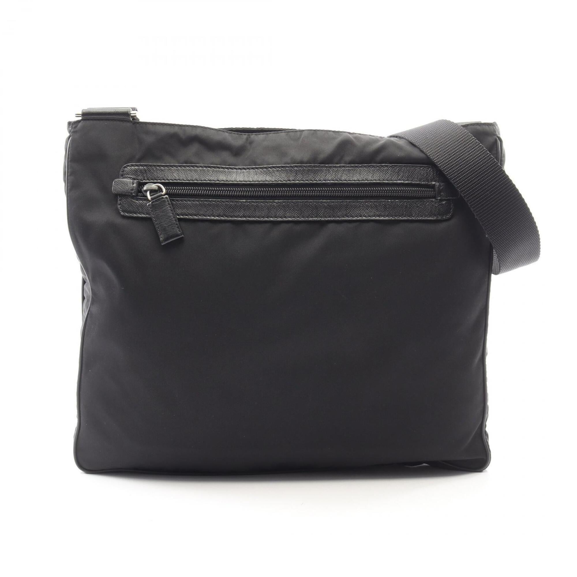 Prada Black Nylon Saffiano Triangle Handbag Shoulder Bag (Pre-Owned)