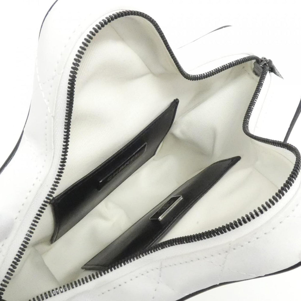 Chanel Black White Satin Shoulder Bag (Pre-Owned)