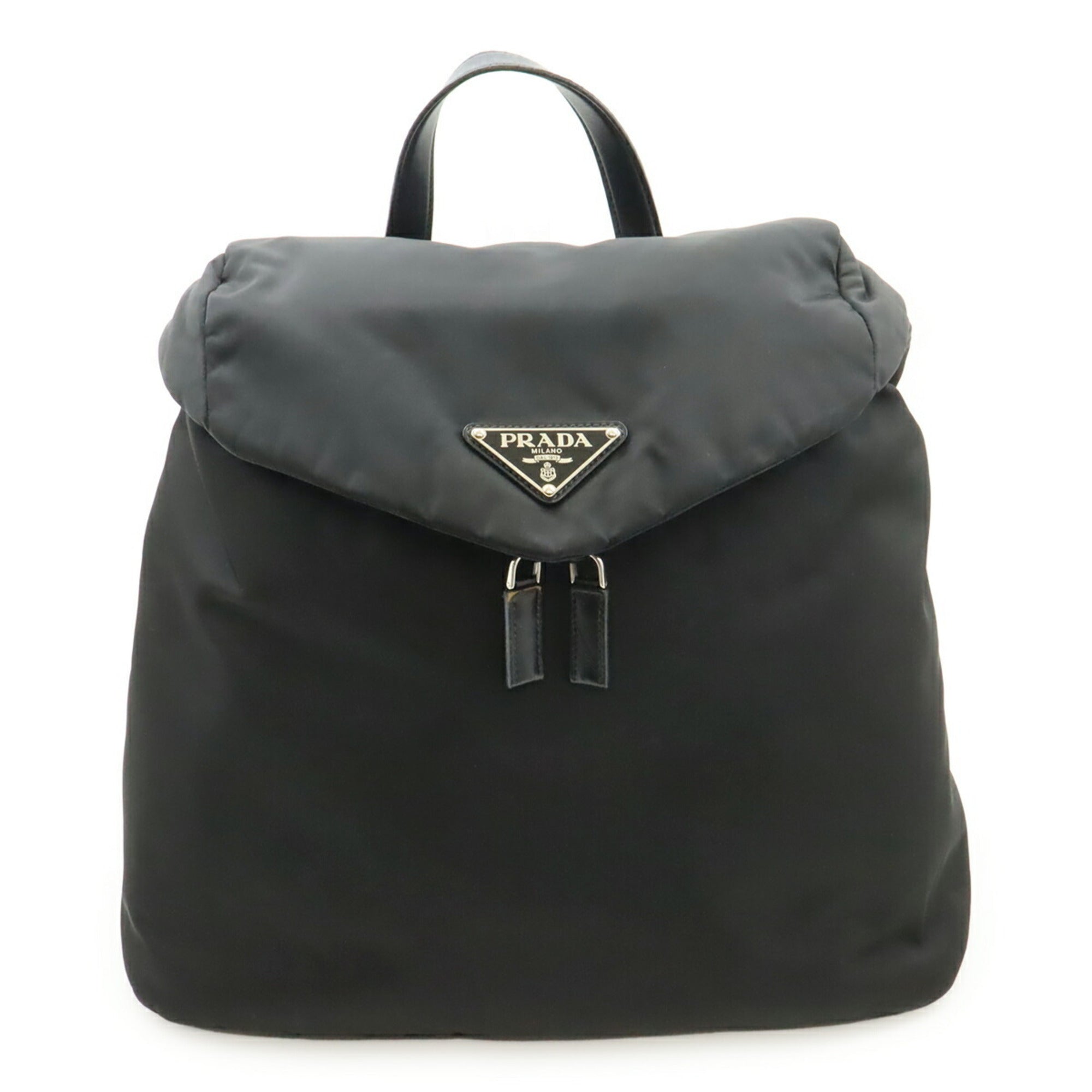 Prada Black Nero Nylon Leather Backpack (Pre-Owned)