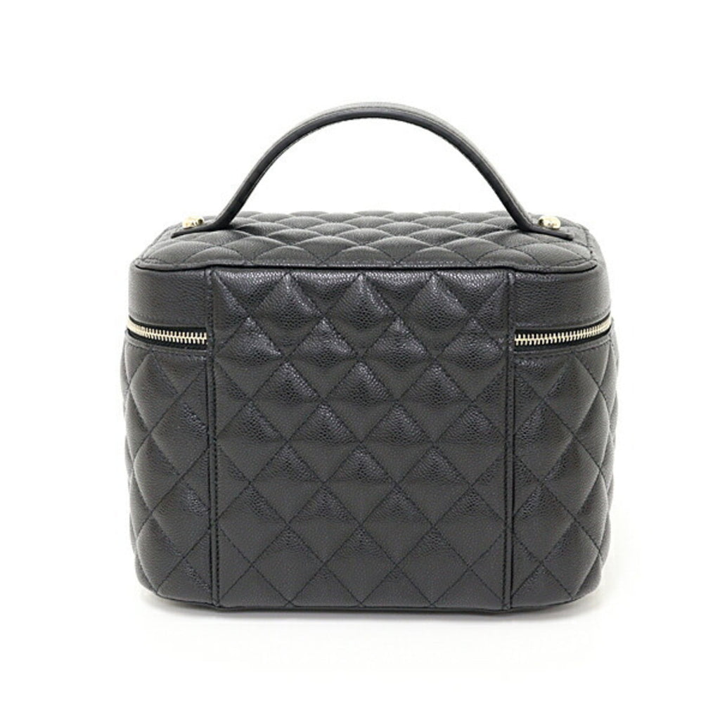 Chanel Black Grained Calfskin Handbag Vanity Bag (Pre-Owned)