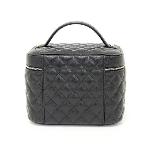 Chanel Black Grained Calfskin Handbag Vanity Bag (Pre-Owned)
