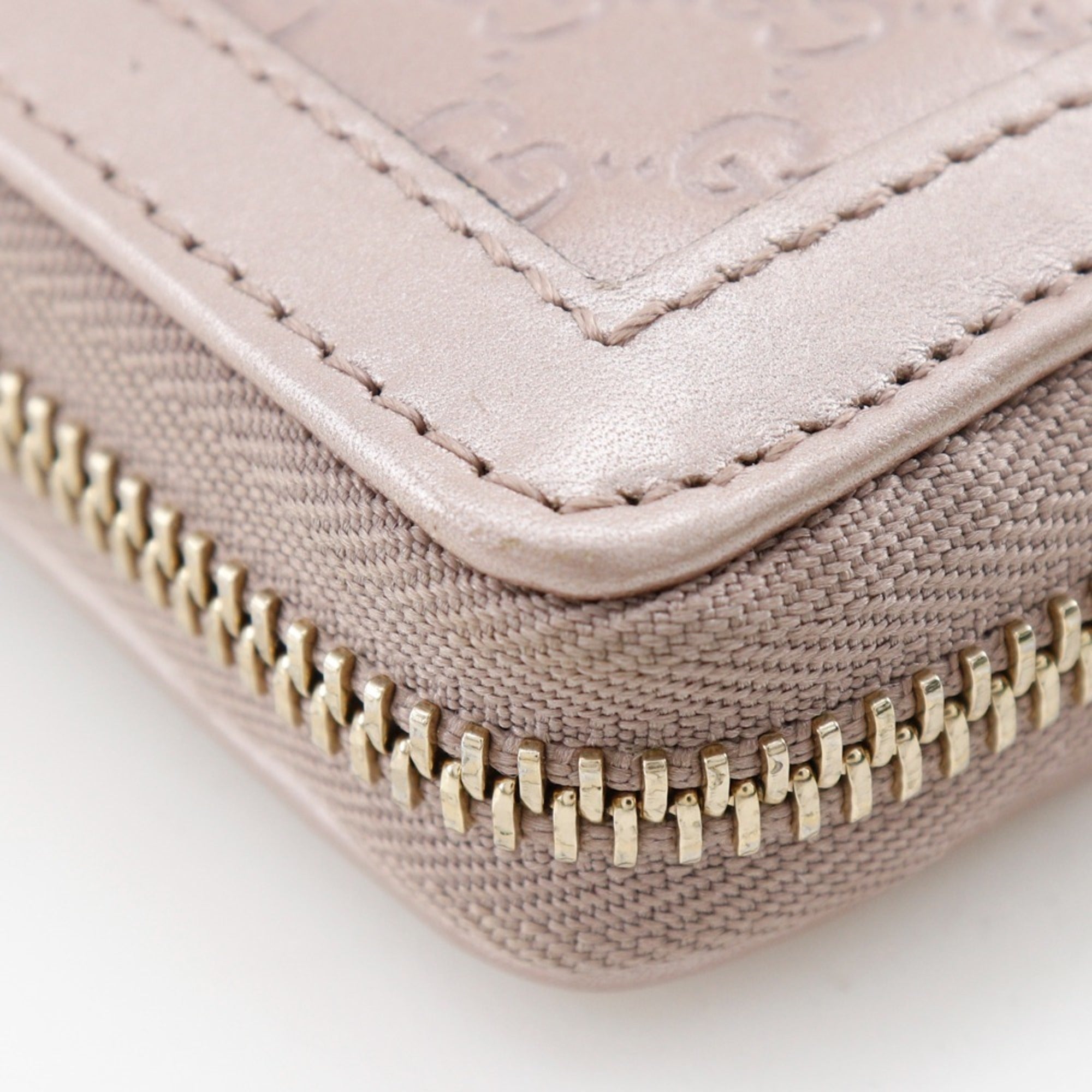 Gucci Pink Gg Leather Long Wallet (Bi-Fold) (Pre-Owned)