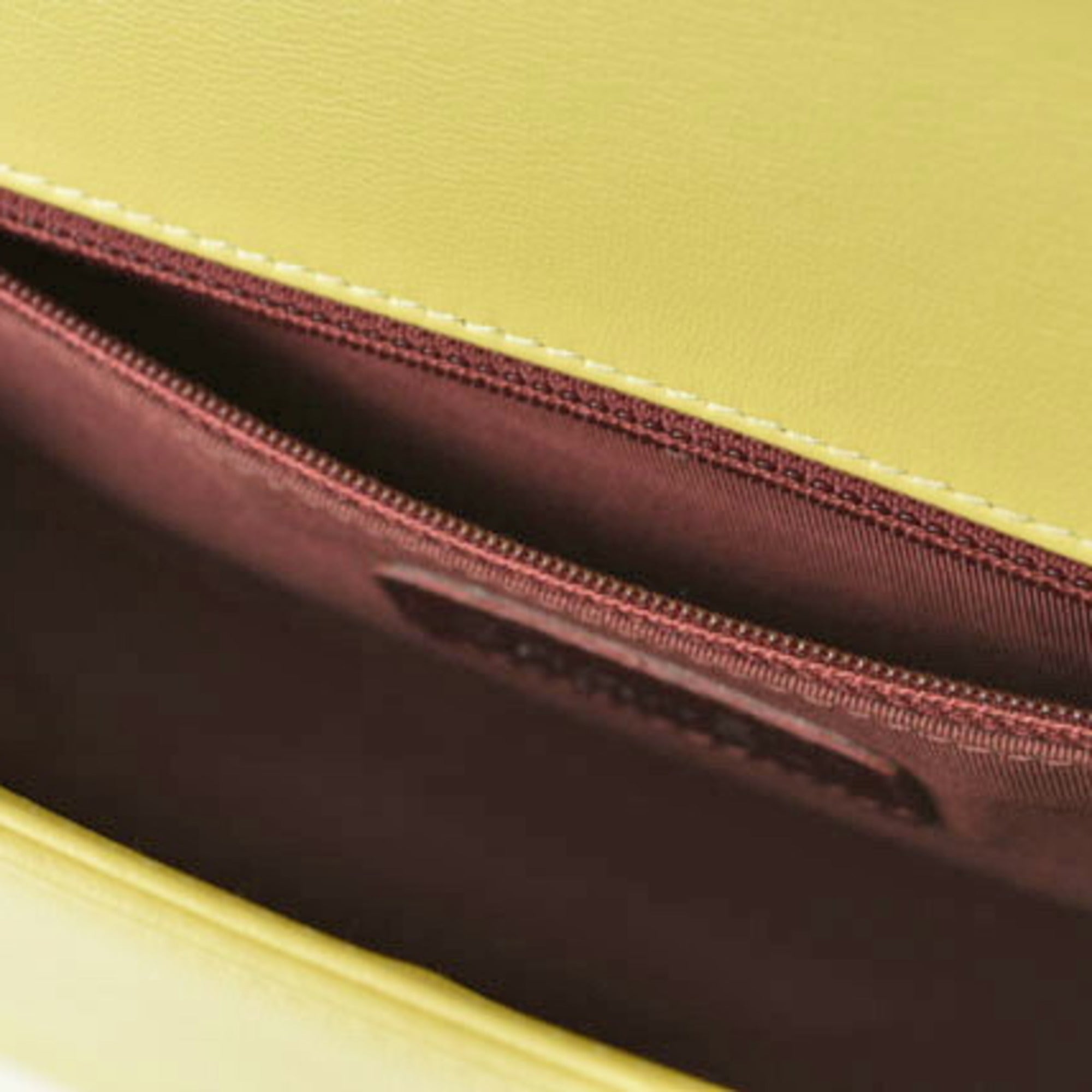 Chanel Yellow Leather Clutch Bag Shoulder Bag (Pre-Owned)