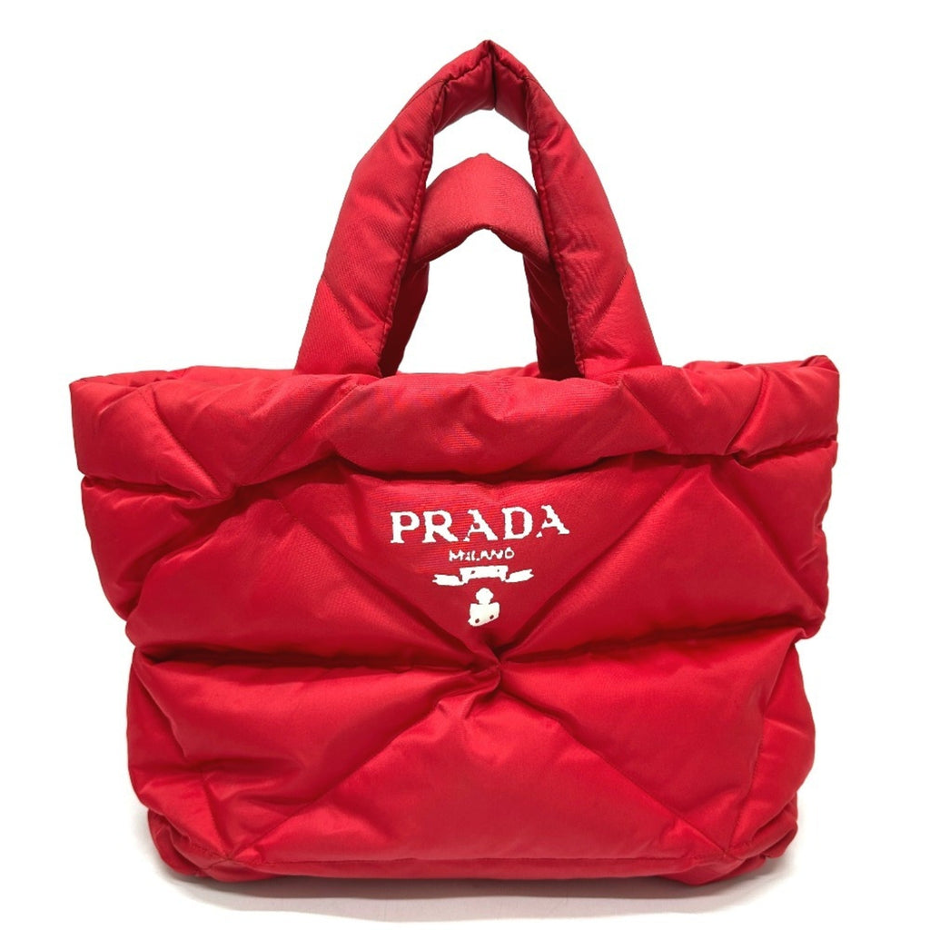 Prada Red Color Nylon Tote Bag (Pre-Owned)