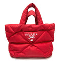 Prada Red Color Nylon Tote Bag (Pre-Owned)
