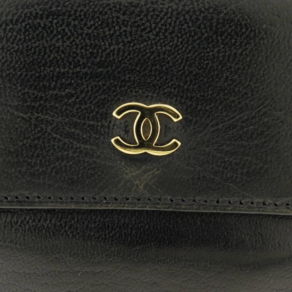 Chanel Black Leather Wallet (Bi-Fold) (Pre-Owned)