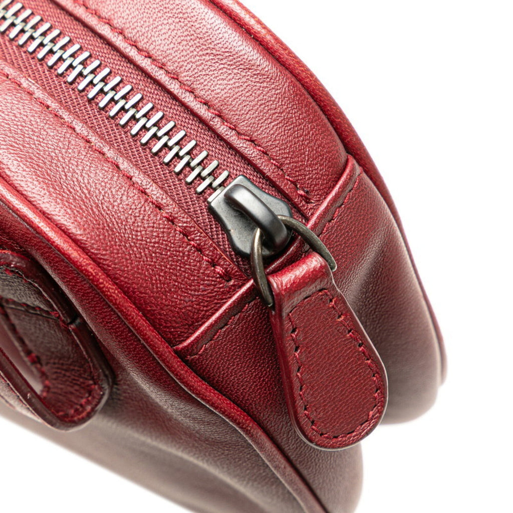 Bottega Veneta Bordeaux Red Color Wine Leather Fanny Pack (Pre-Owned)