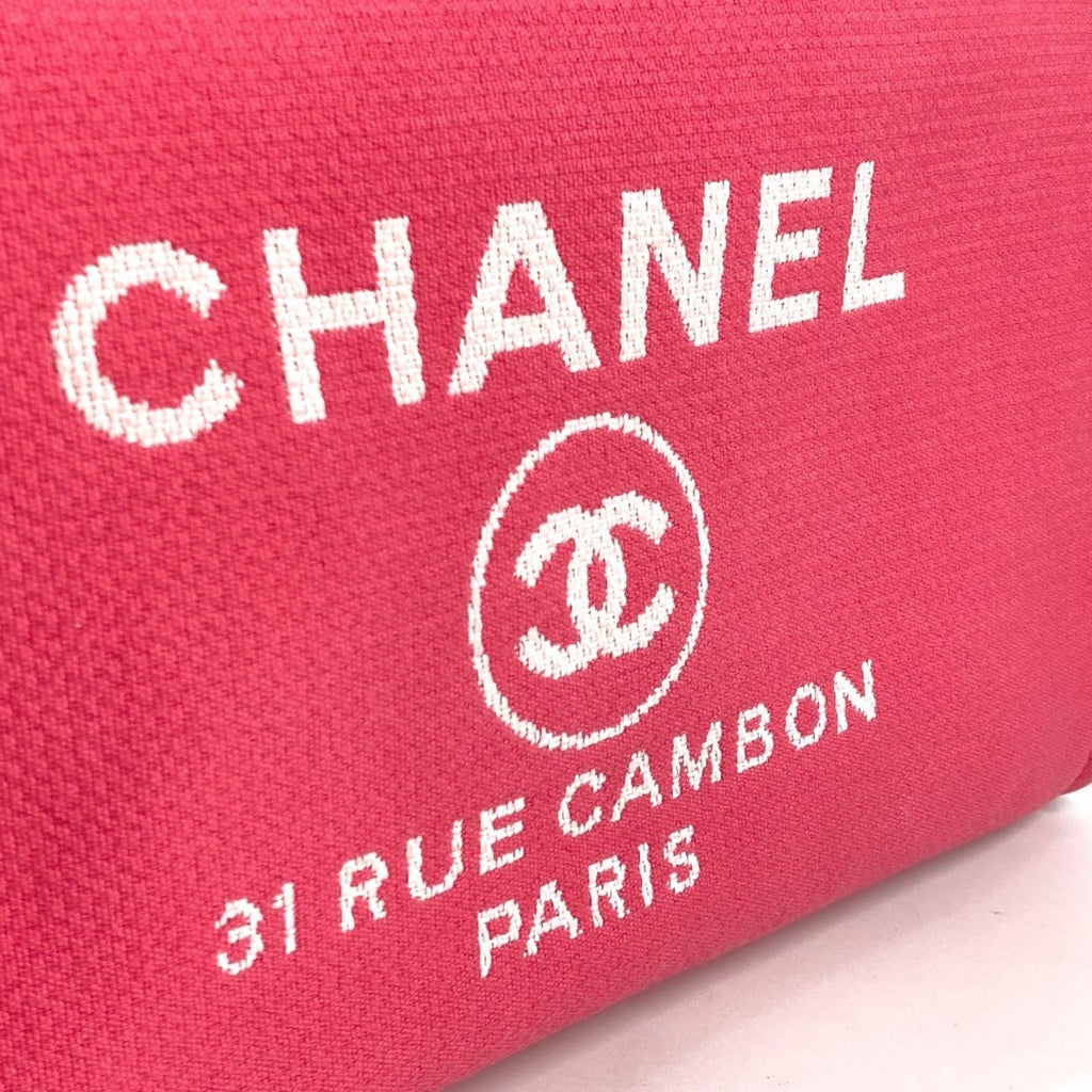 Chanel Pink Canvas Boston Bag Handbag Shoulder Bag (Pre-Owned)