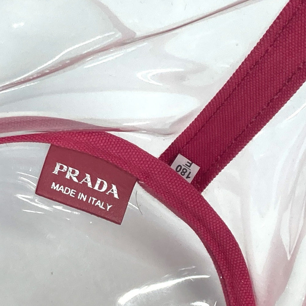 Prada Canapa Pink Vinyl Beach Bag Handbag Shoulder Bag Tote Bag (Pre-Owned)