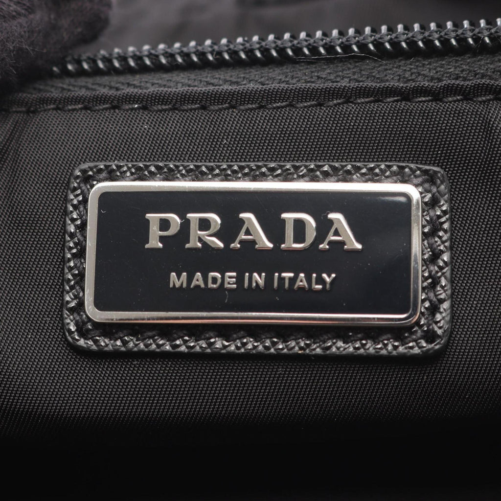 Prada Black Nylon Saffiano Triangle Fanny Pack Sling Bag (Pre-Owned)