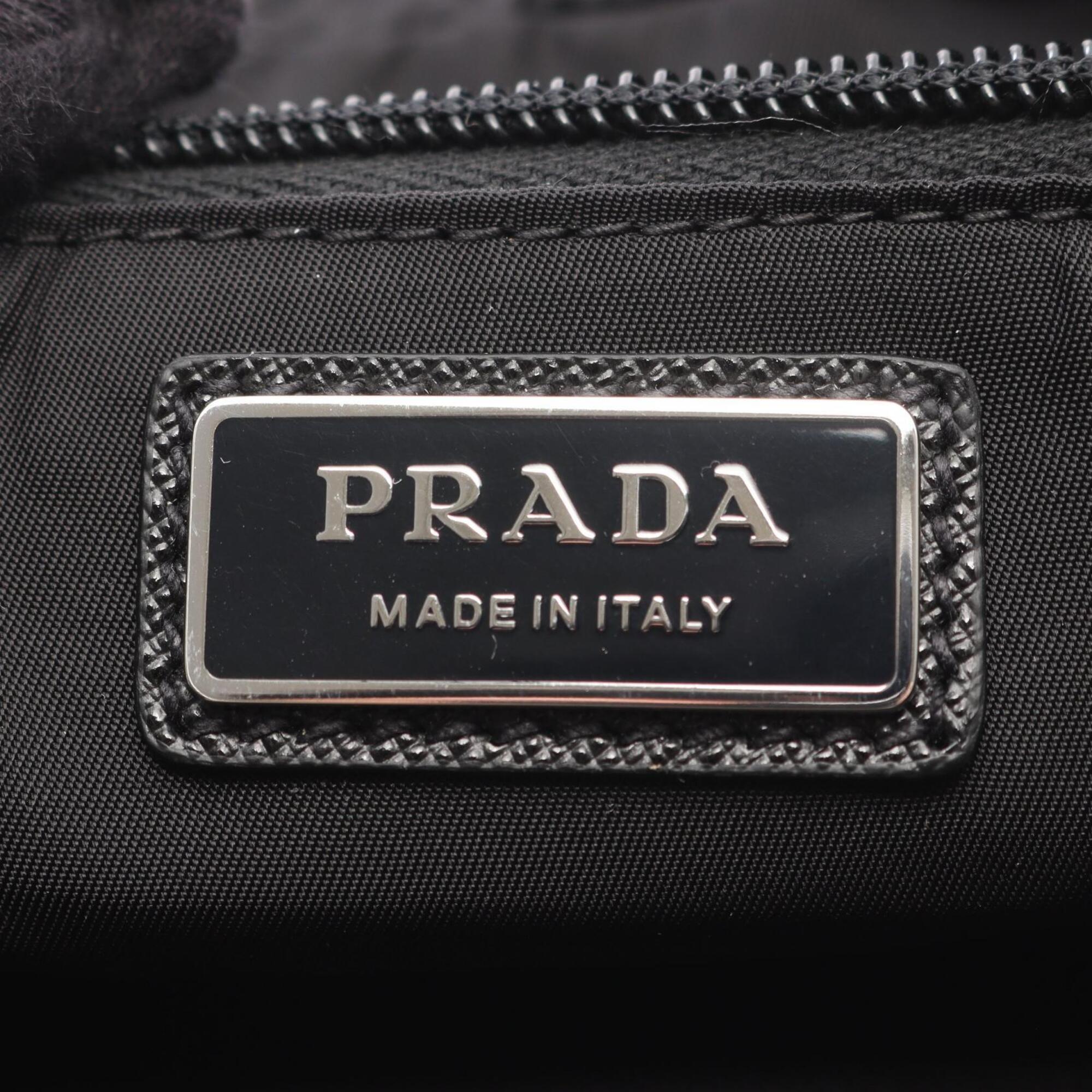Prada Black Nylon Saffiano Triangle Fanny Pack Sling Bag (Pre-Owned)
