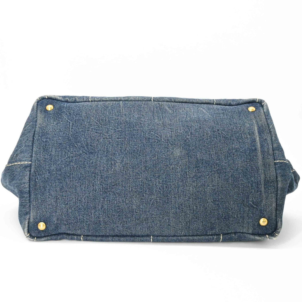 Prada Blue Denim Handbag Shoulder Bag Tote Bag (Pre-Owned)