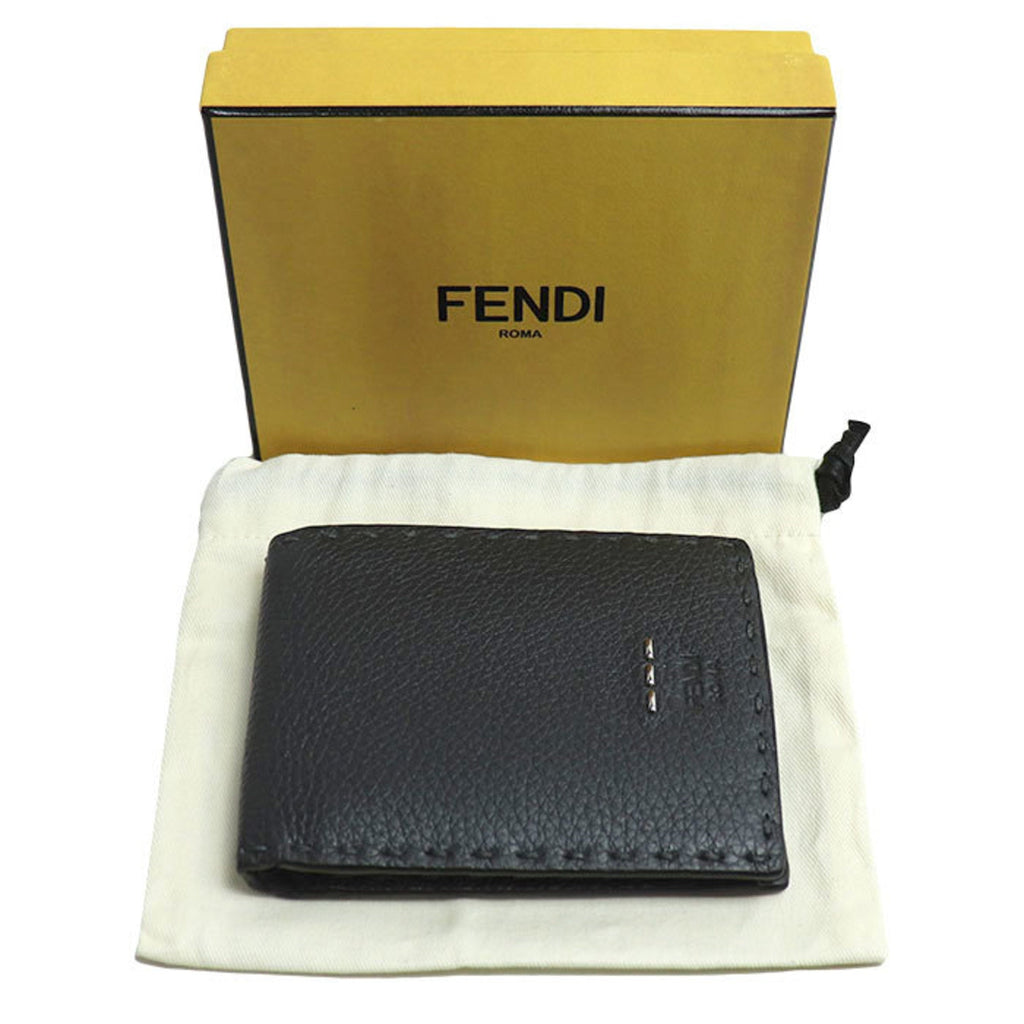 Fendi Gray Leather Wallet (Bi-Fold) (Pre-Owned)