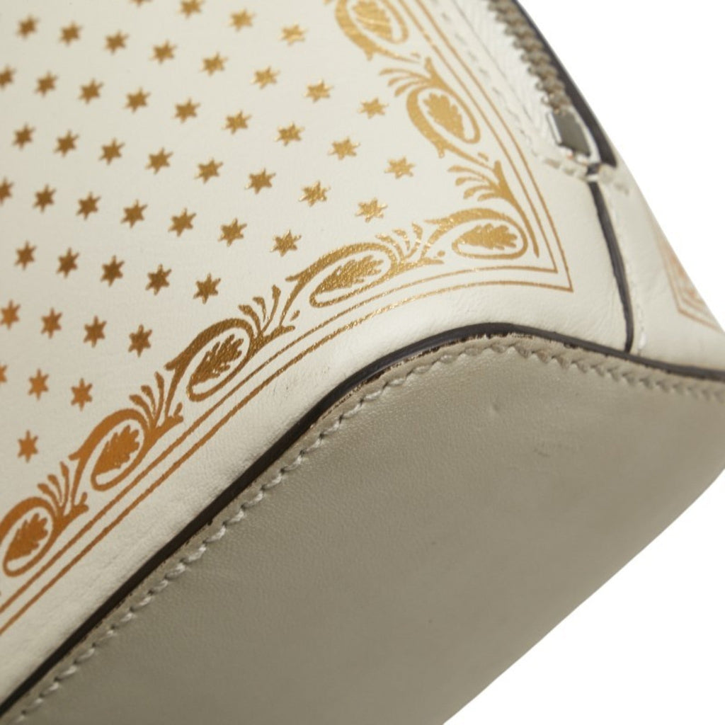 Gucci Gold White Leather Shoulder Bag (Pre-Owned)