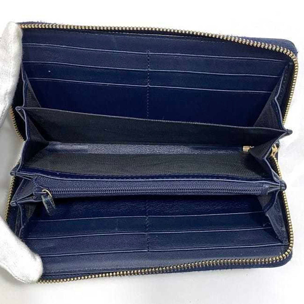 Gucci Navy Leather Long Wallet (Bi-Fold) (Pre-Owned)
