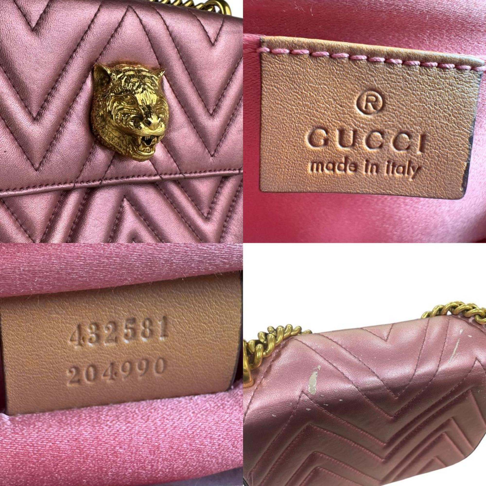Gucci Metallic Pink Leather Shoulder Bag (Pre-Owned)