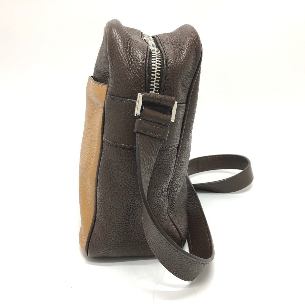 Prada Beige Brown Leather Shoulder Bag (Pre-Owned)