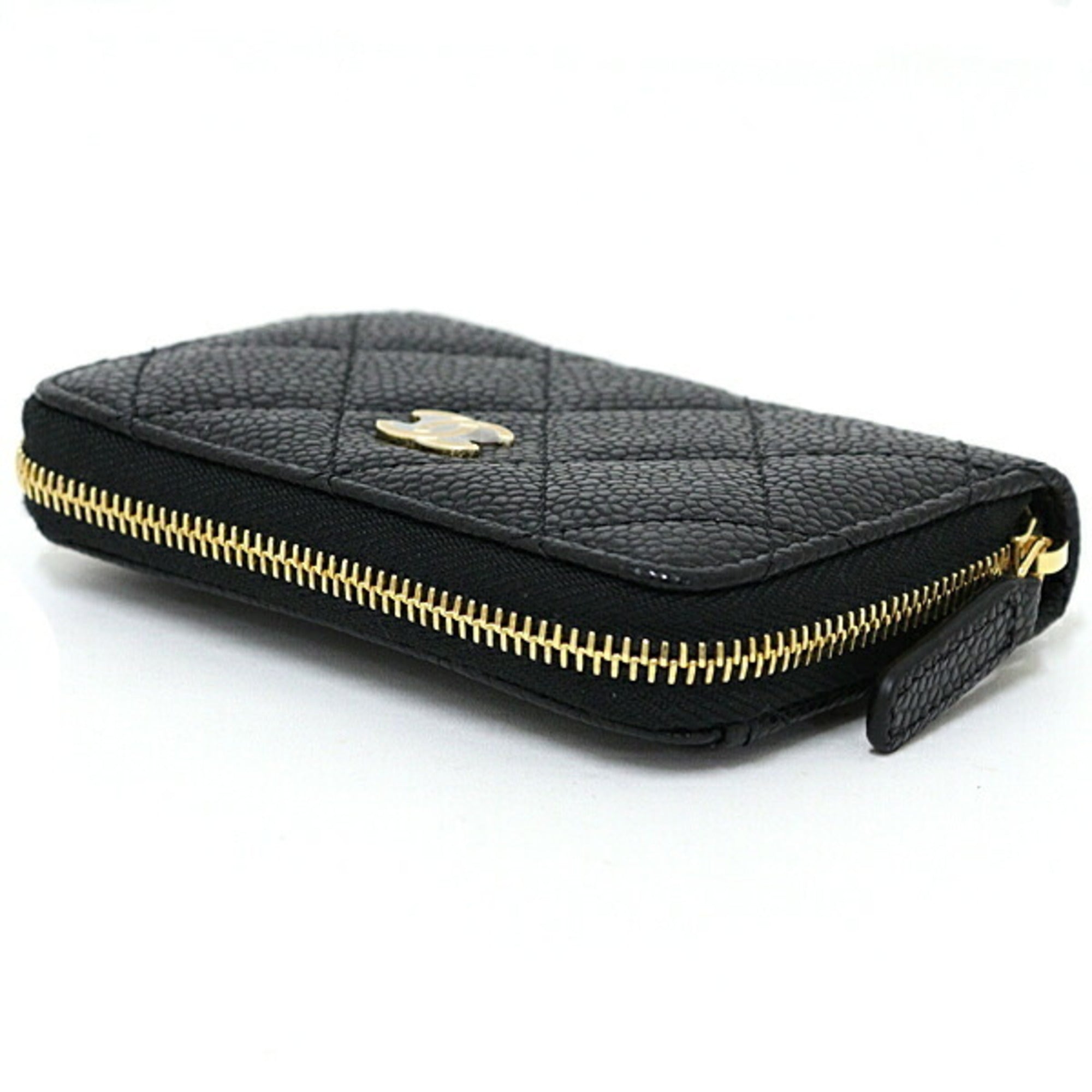 Chanel Black Leather Coin Purse/Coin Case (Pre-Owned)