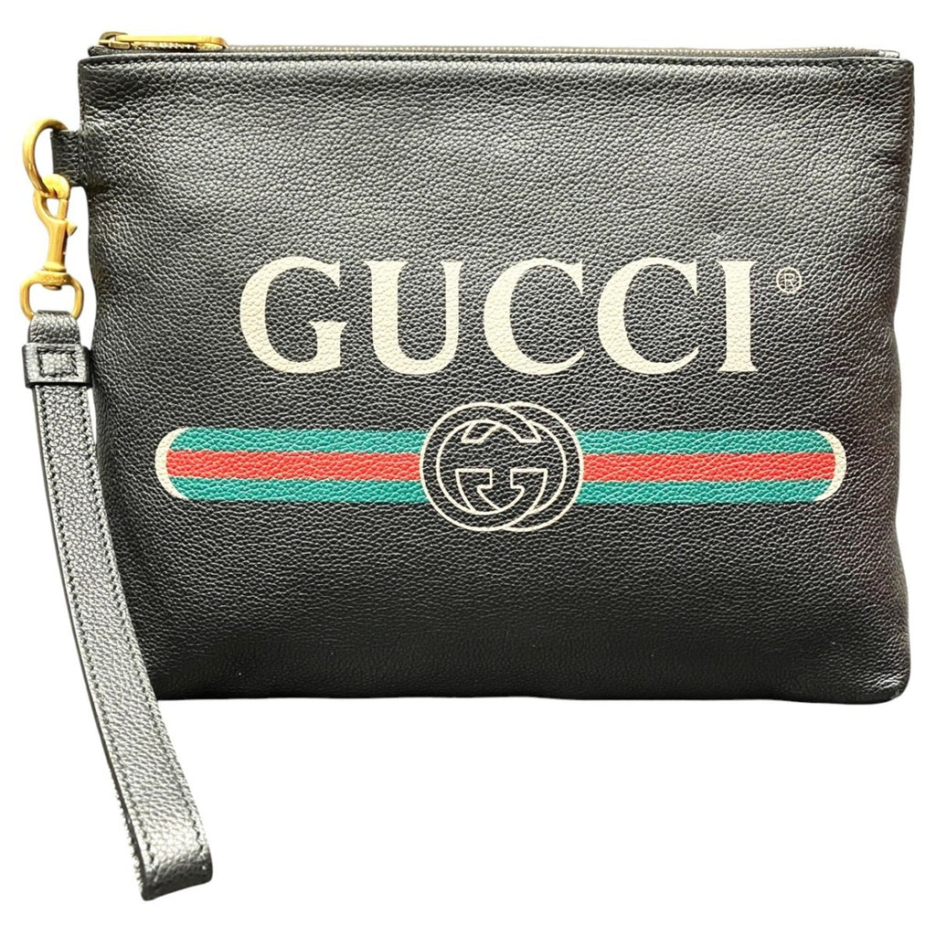 Gucci Black Leather Clutch Bag (Pre-Owned)