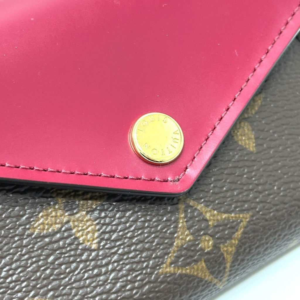 Louis Vuitton Monogram Brown Fuchsia Monogram Wallet (Tri-Fold) (Pre-Owned)