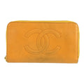 Chanel Yellow Leather Long Wallet (Bi-Fold) (Pre-Owned)