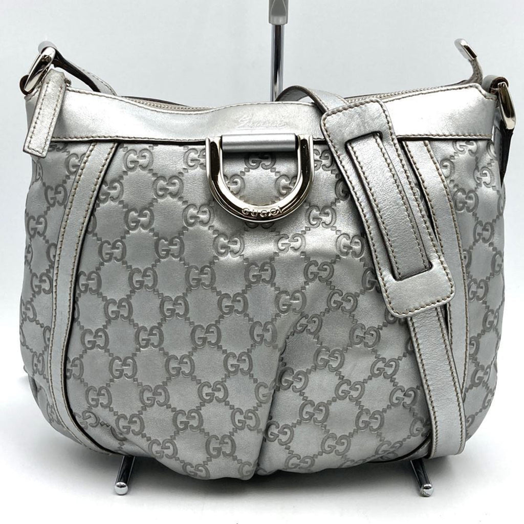 Gucci Abbey Silver Leather Shoulder Bag (Pre-Owned)