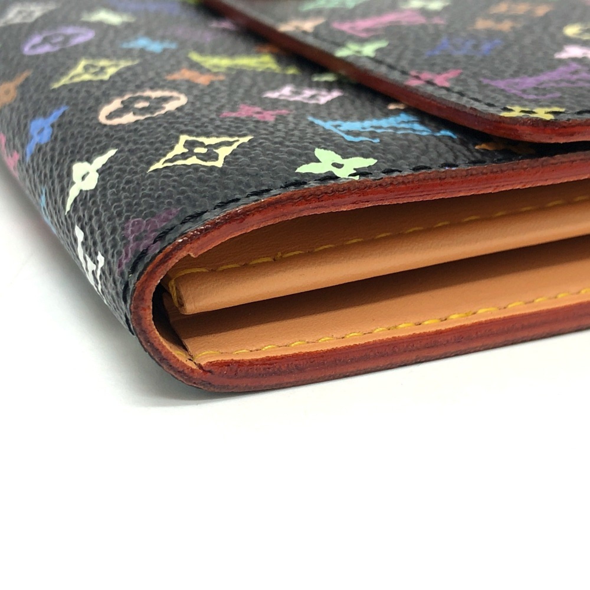 Louis Vuitton Black Monogram Multicolore Long Wallet (Bi-Fold) (Pre-Owned)