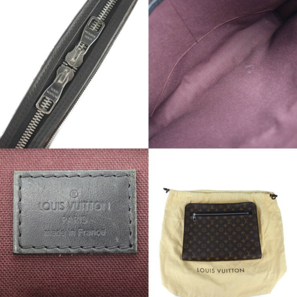 Louis Vuitton Black Brown Pvc Leather Clutch Bag Handbag (Pre-Owned)