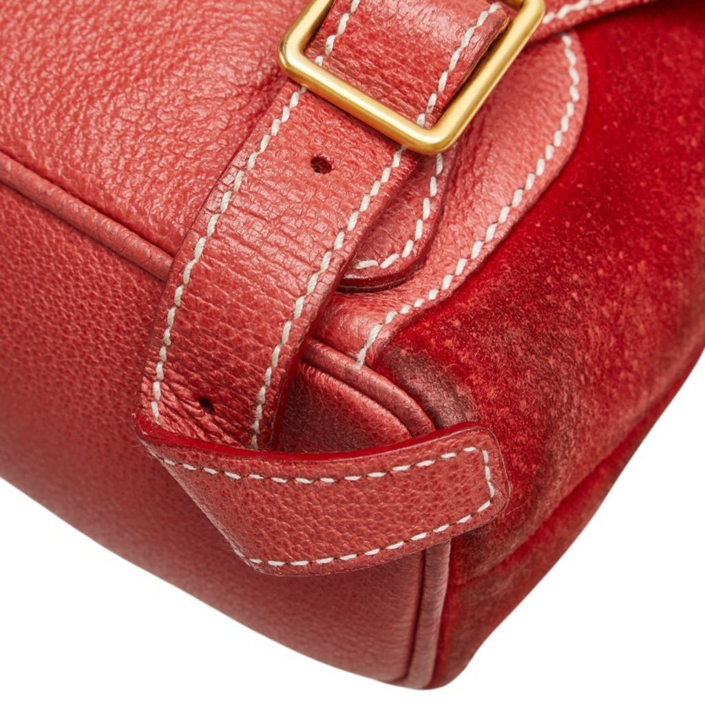 Gucci Bamboo Red Color Suede Leather Backpack (Pre-Owned)