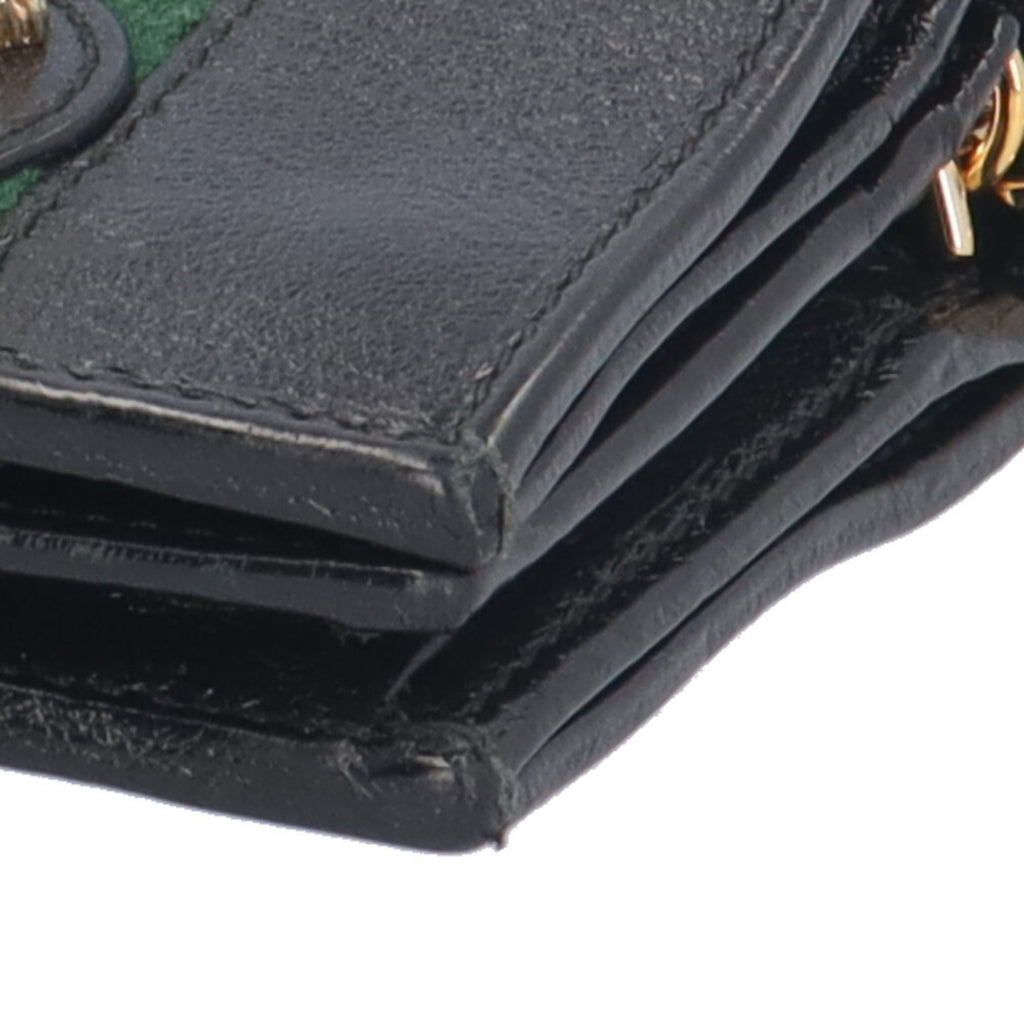 Gucci Black Leather Chain/Shoulder Wallet (Pre-Owned)