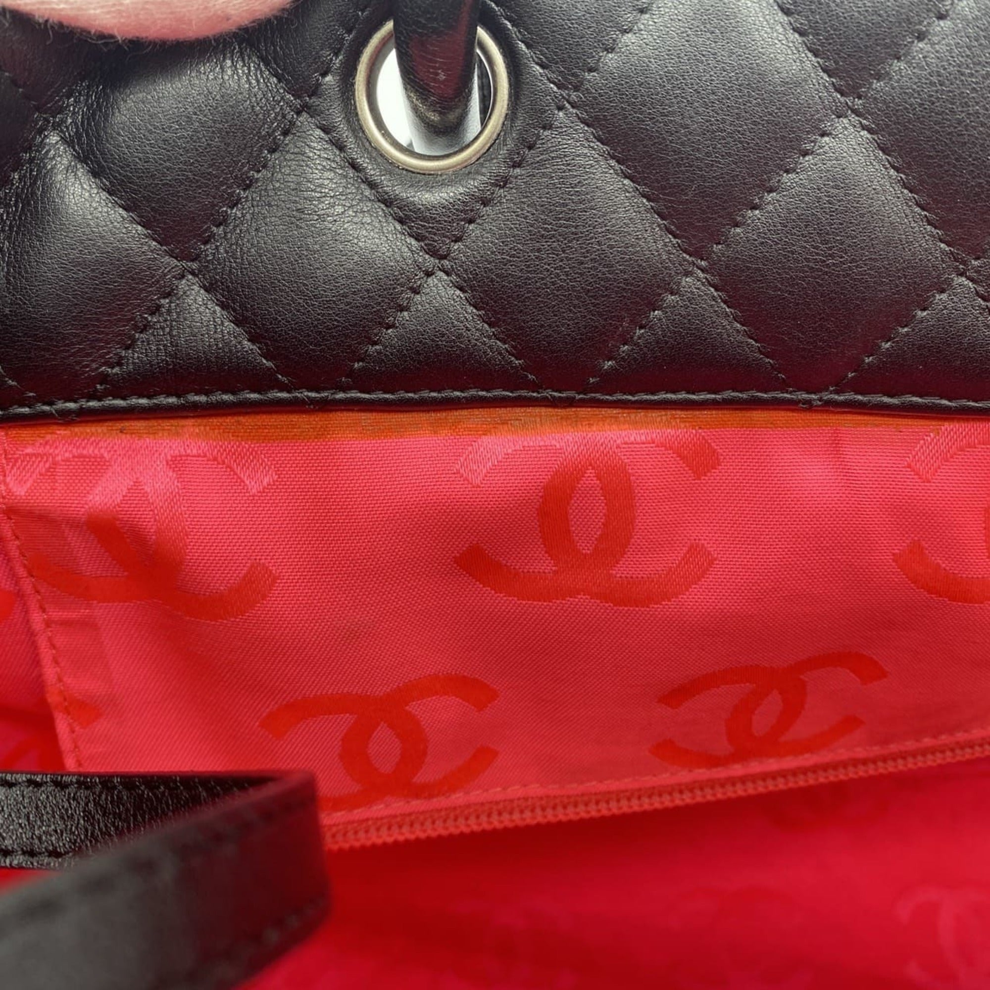 Chanel Black Leather Handbag Shoulder Bag Tote Bag (Pre-Owned)