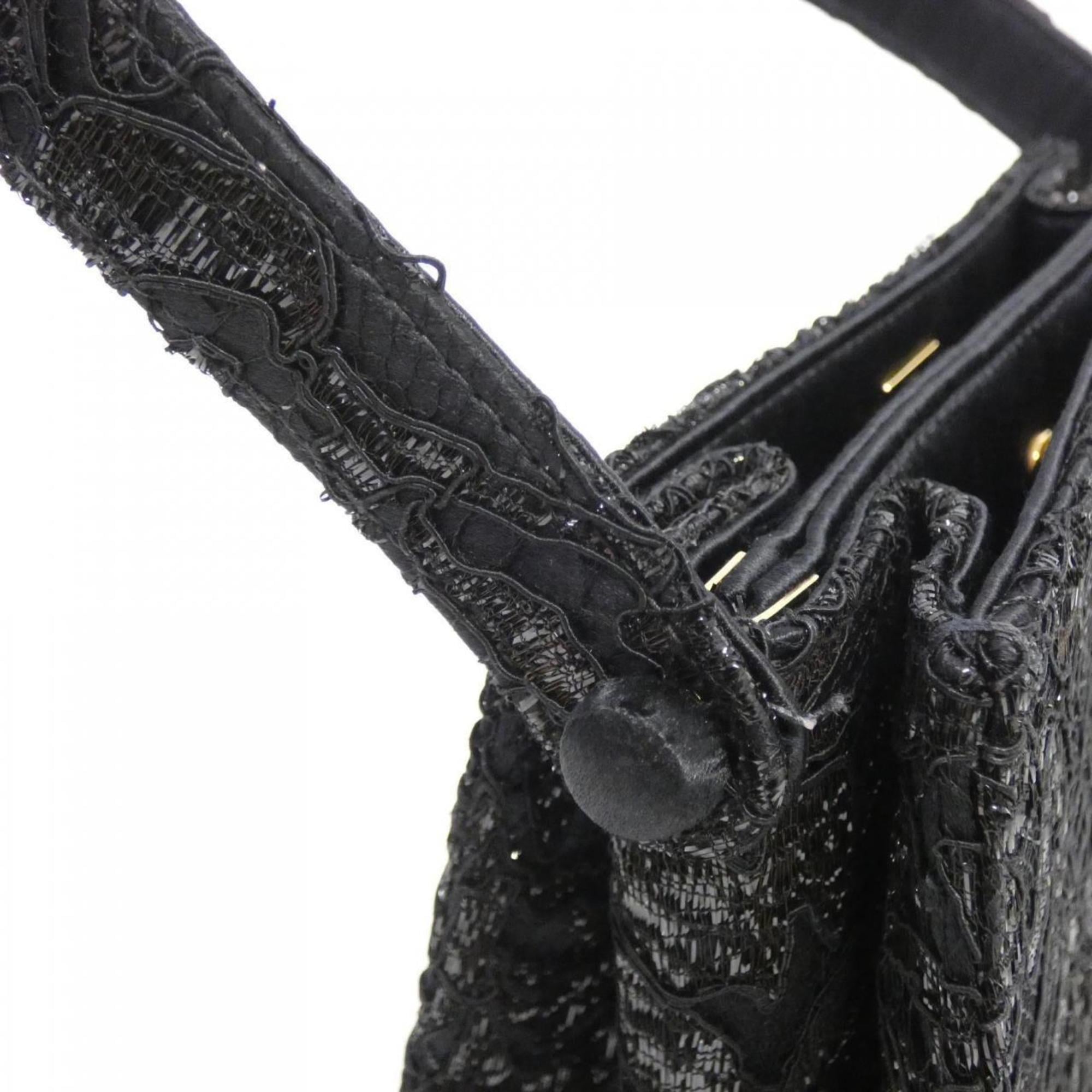 Chanel Black Satin Handbag (Pre-Owned)