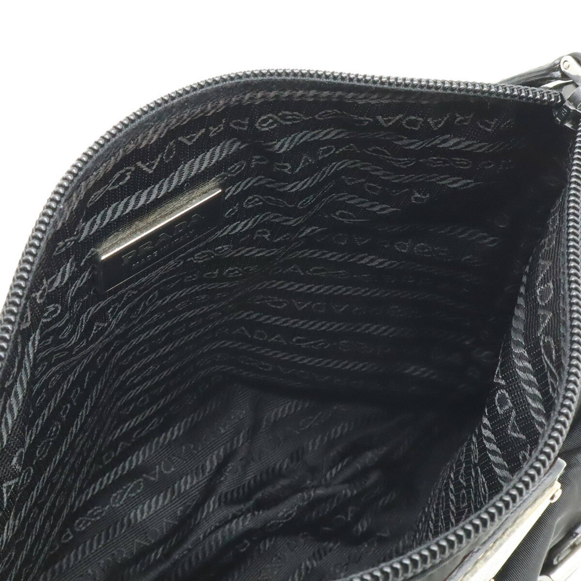 Prada Nero Nylon Leather Shoulder Bag (Pre-Owned)