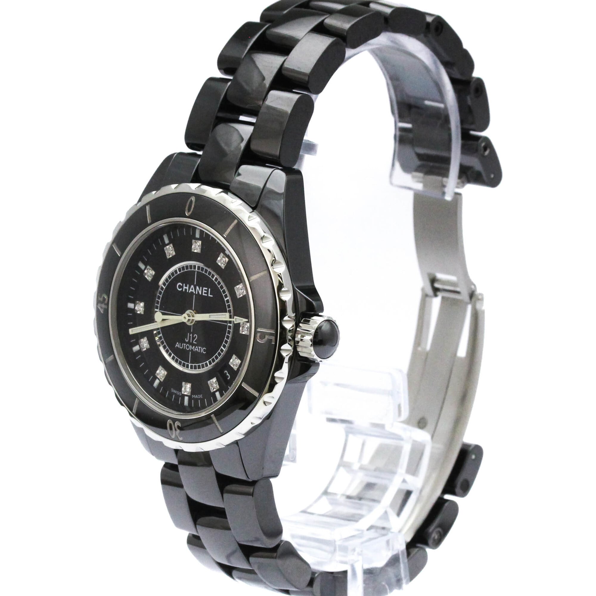 Chanel J12 Automatic Watch Ceramic And Stainless Steel With Diamond Markers Watch (Pre-Owned)