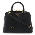 Prada Saffiano Black Nero Leather Handbag Shoulder Bag (Pre-Owned)