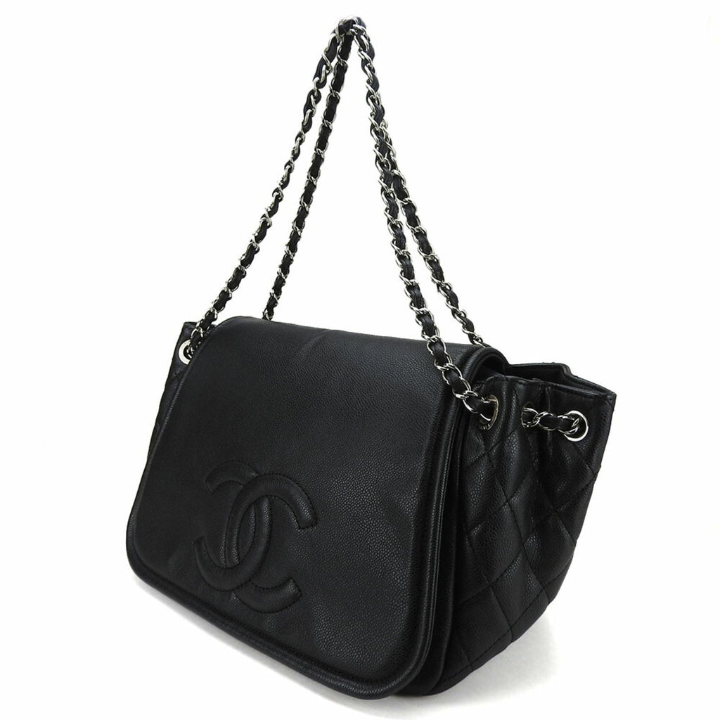 Chanel Black Grained Calfskin Shoulder Bag (Pre-Owned)