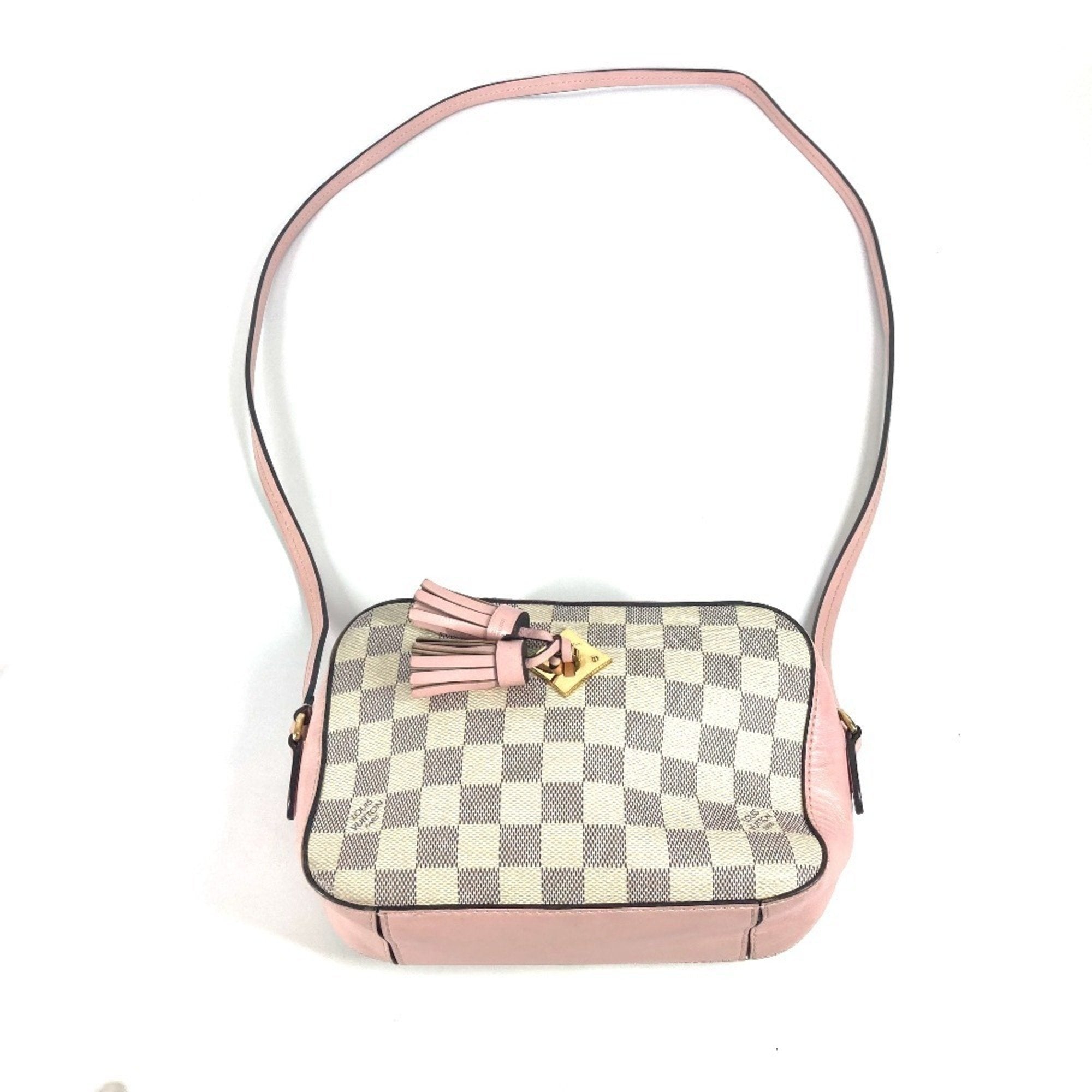 Louis Vuitton Pink White Damier Azur Pochette Shoulder Bag (Pre-Owned)