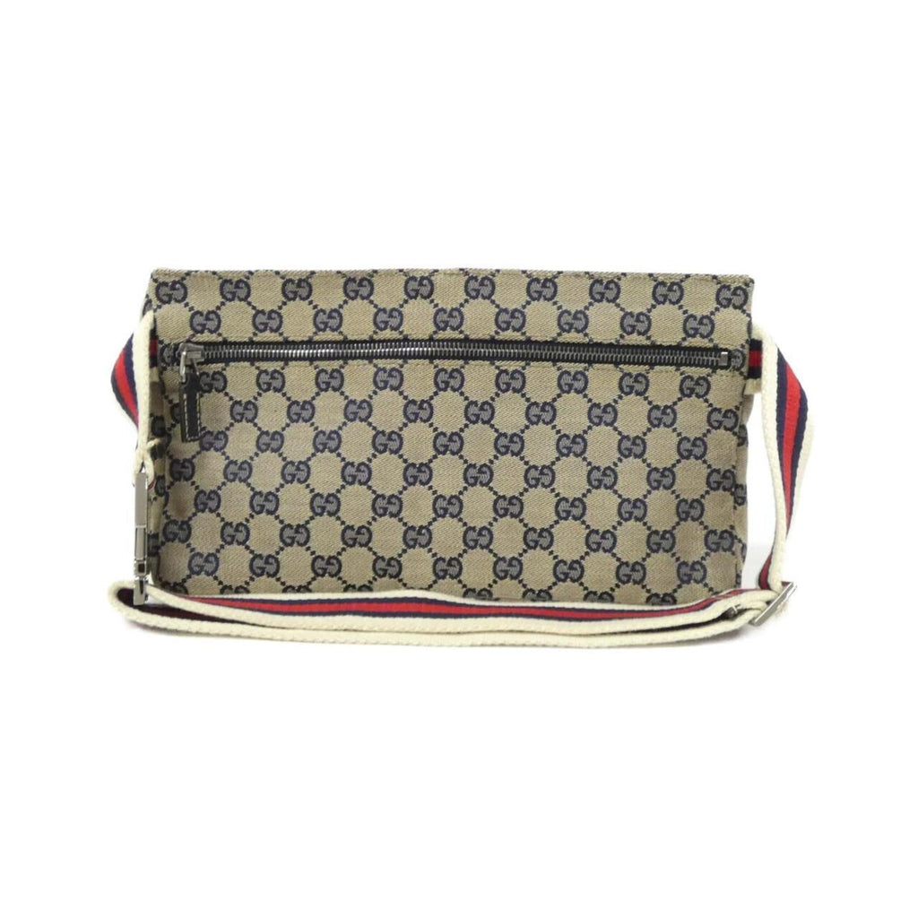 Gucci Beige Navy Gg Canvas Fanny Pack (Pre-Owned)