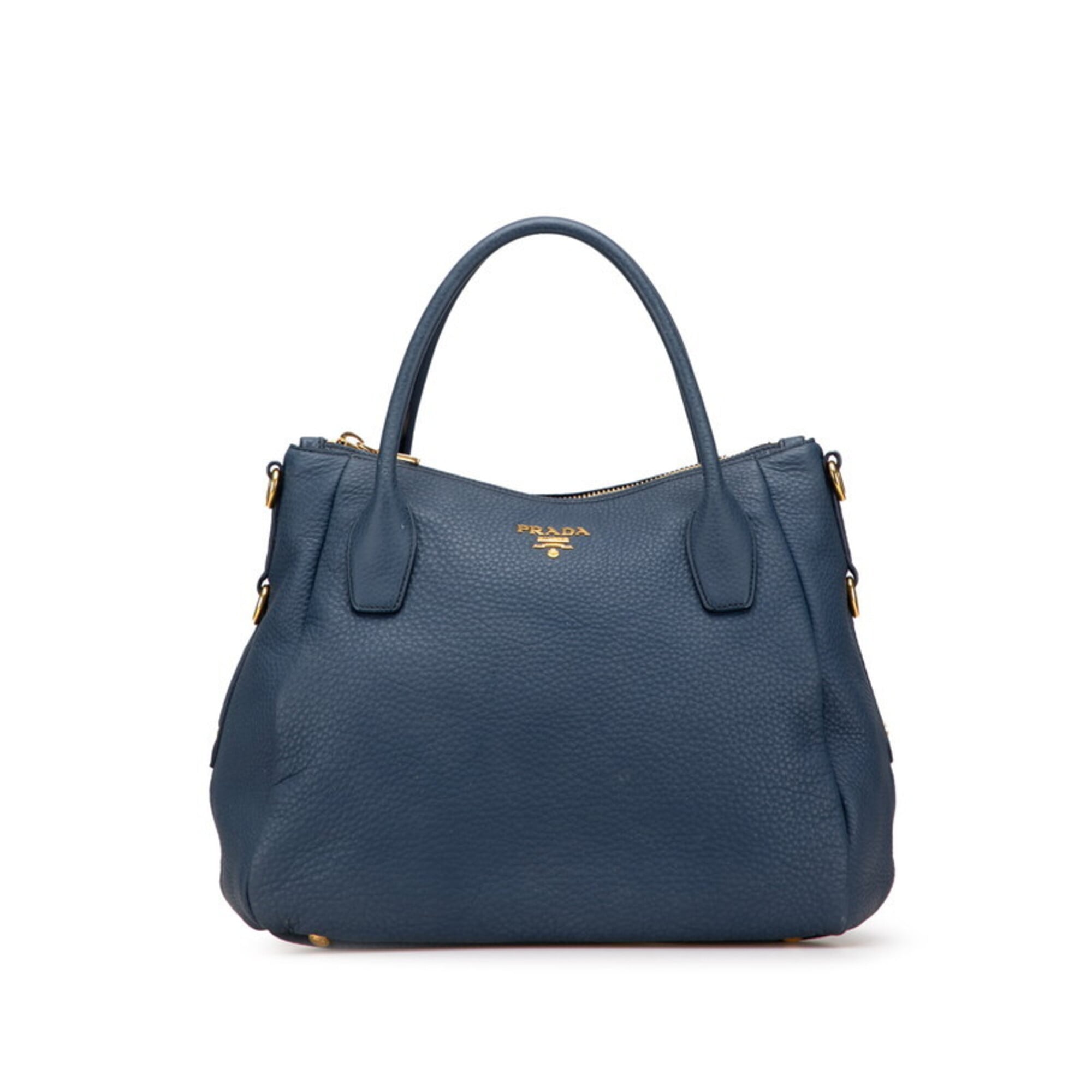 Prada Blue Vitello Daino Handbag (Pre-Owned)