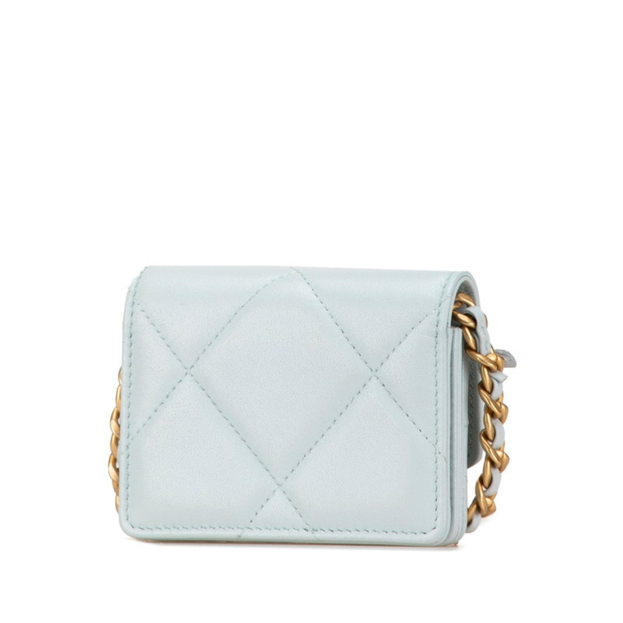 Chanel Light Blue Leather Shoulder Bag (Pre-Owned)