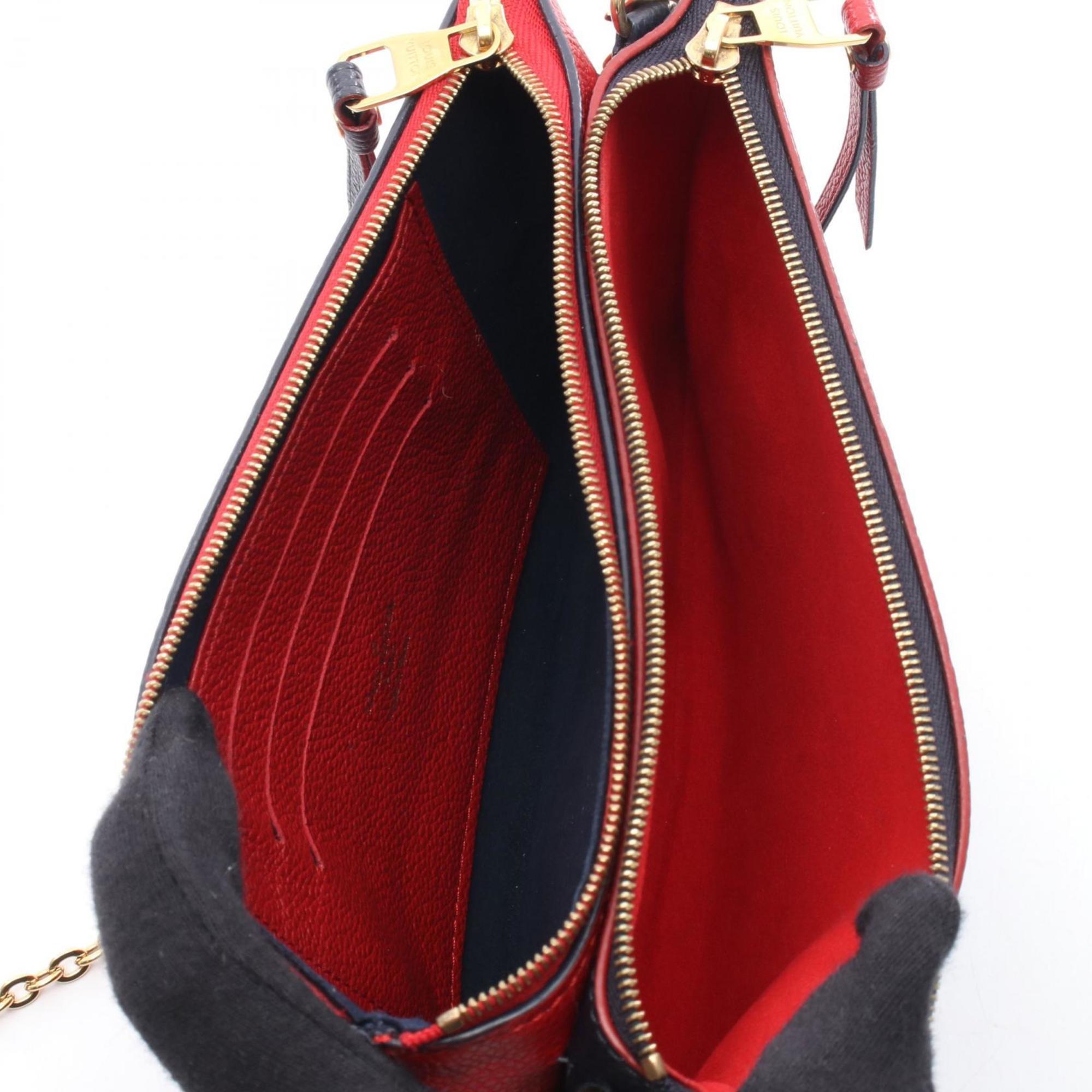 Louis Vuitton Monogram Empreinte Marine Rouge Navy Red Color Monogram Empreinte Pochette Shoulder Bag (Pre-Owned)