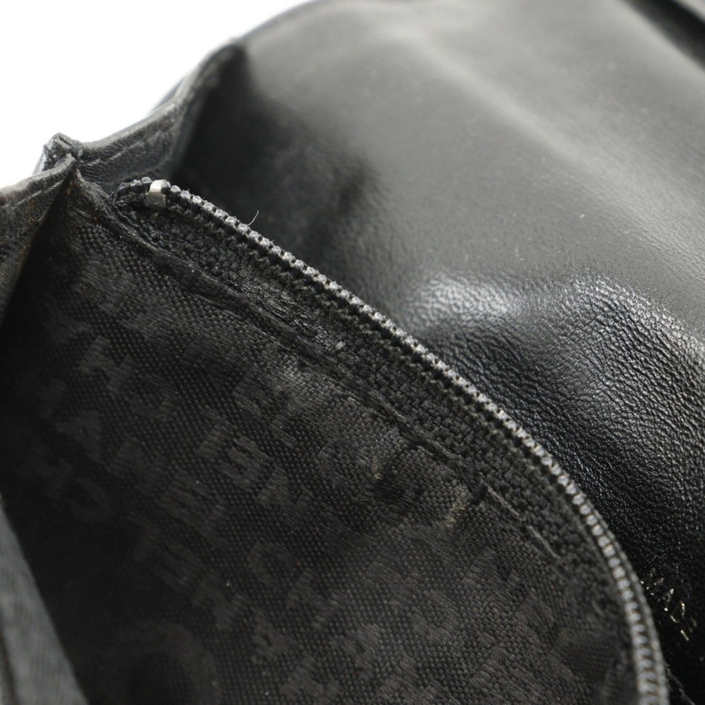 Chanel Black Leather Long Wallet (Bi-Fold) (Pre-Owned)