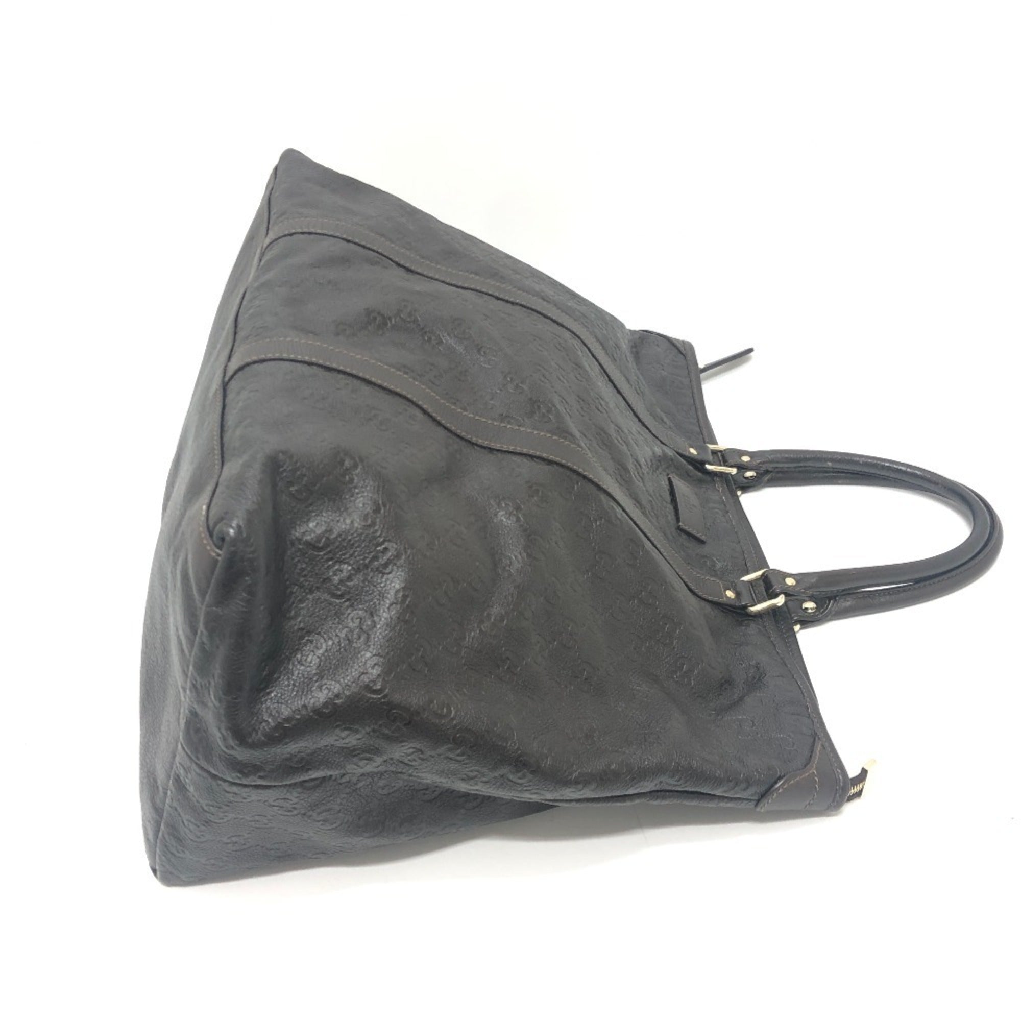 Gucci Brown Leather Handbag Tote Bag (Pre-Owned)