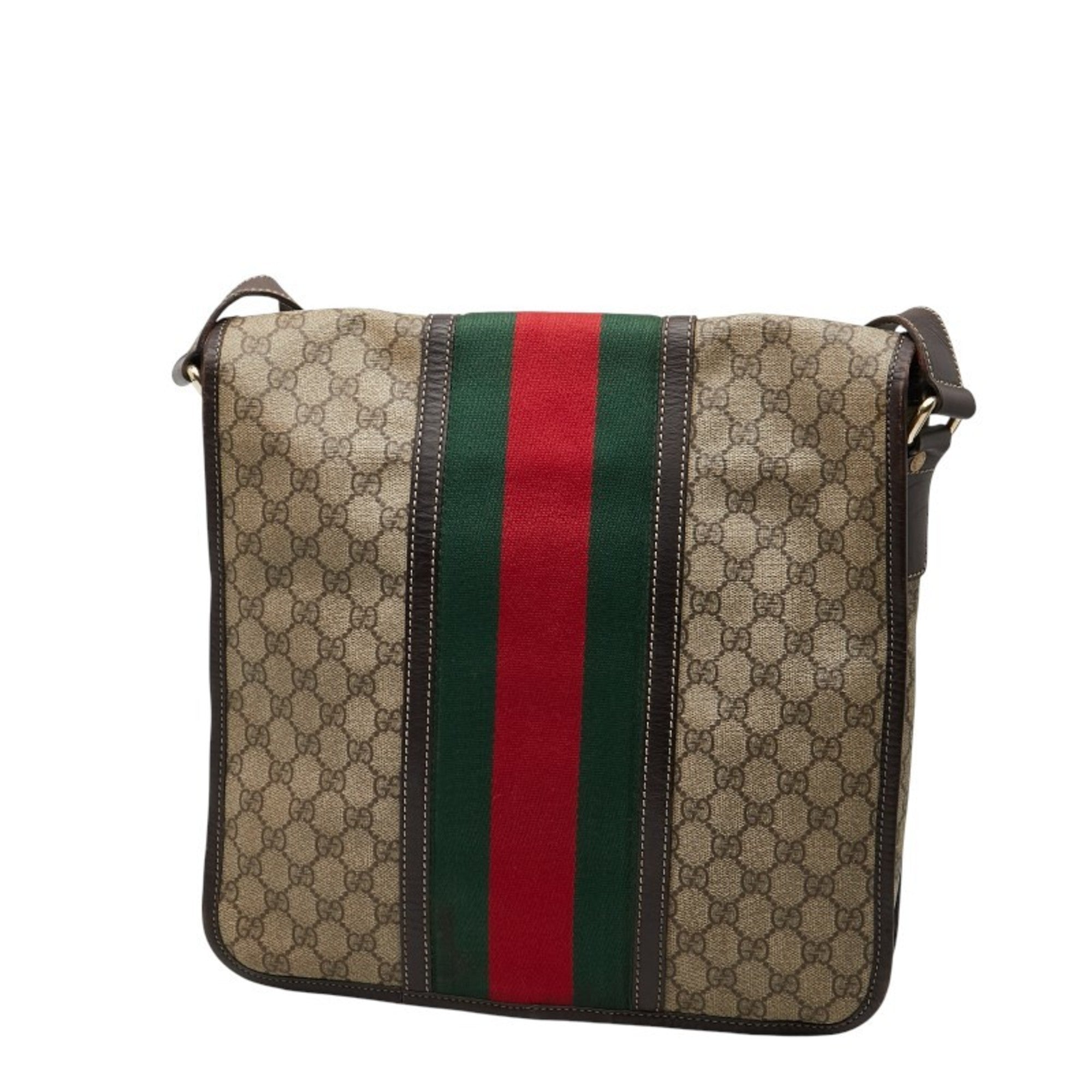 Gucci Beige Multi-Color Pvc Leather Shoulder Bag (Pre-Owned)