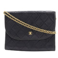 Chanel Black Leather Pochette Shoulder Bag (Pre-Owned)